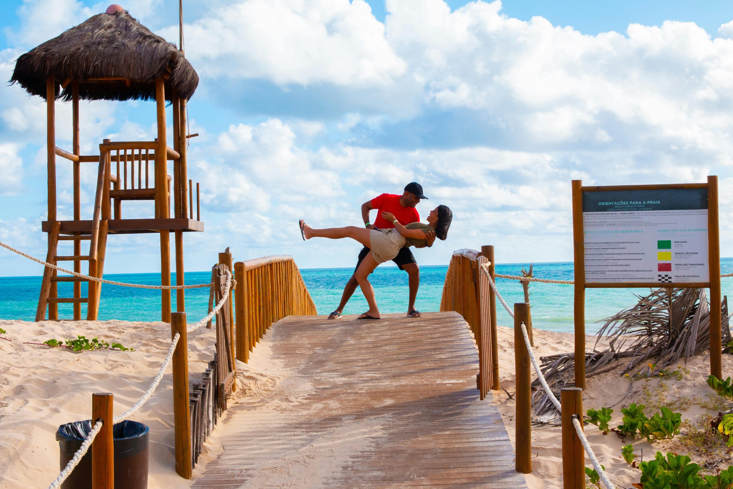 Couples Counseling with a romantic dip embrace at the beach adventure